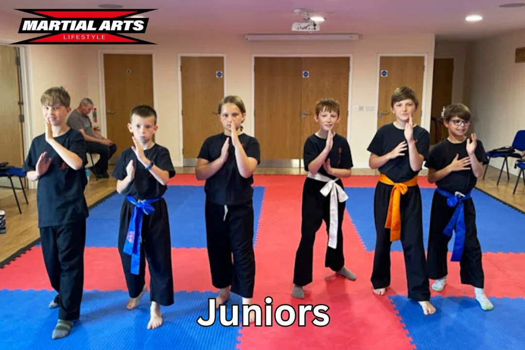 Junior Kung Fu students lined up at Martial Arts Lifestyle in North Petherton