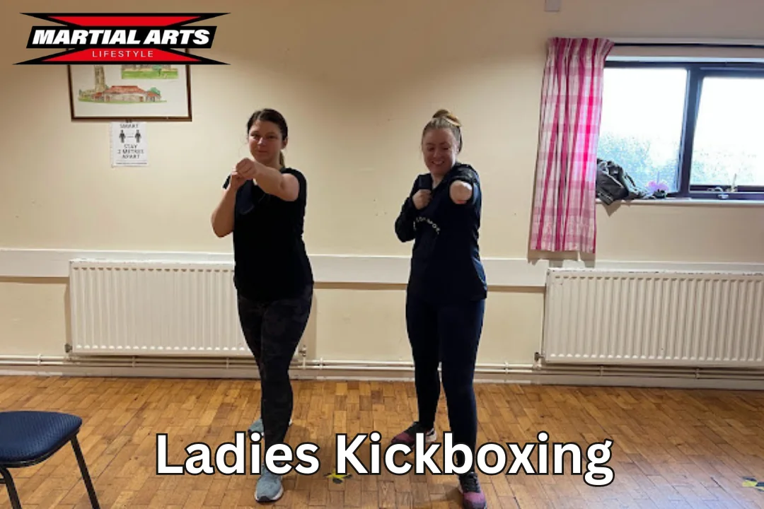 Two women training in the Ladies Only Kickboxing class